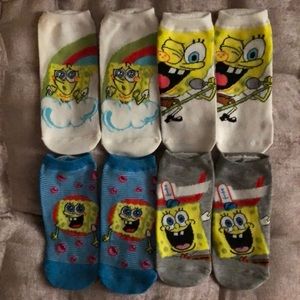 NEW SpongeBob Squarepants Ankle Socks - 4 Pairs